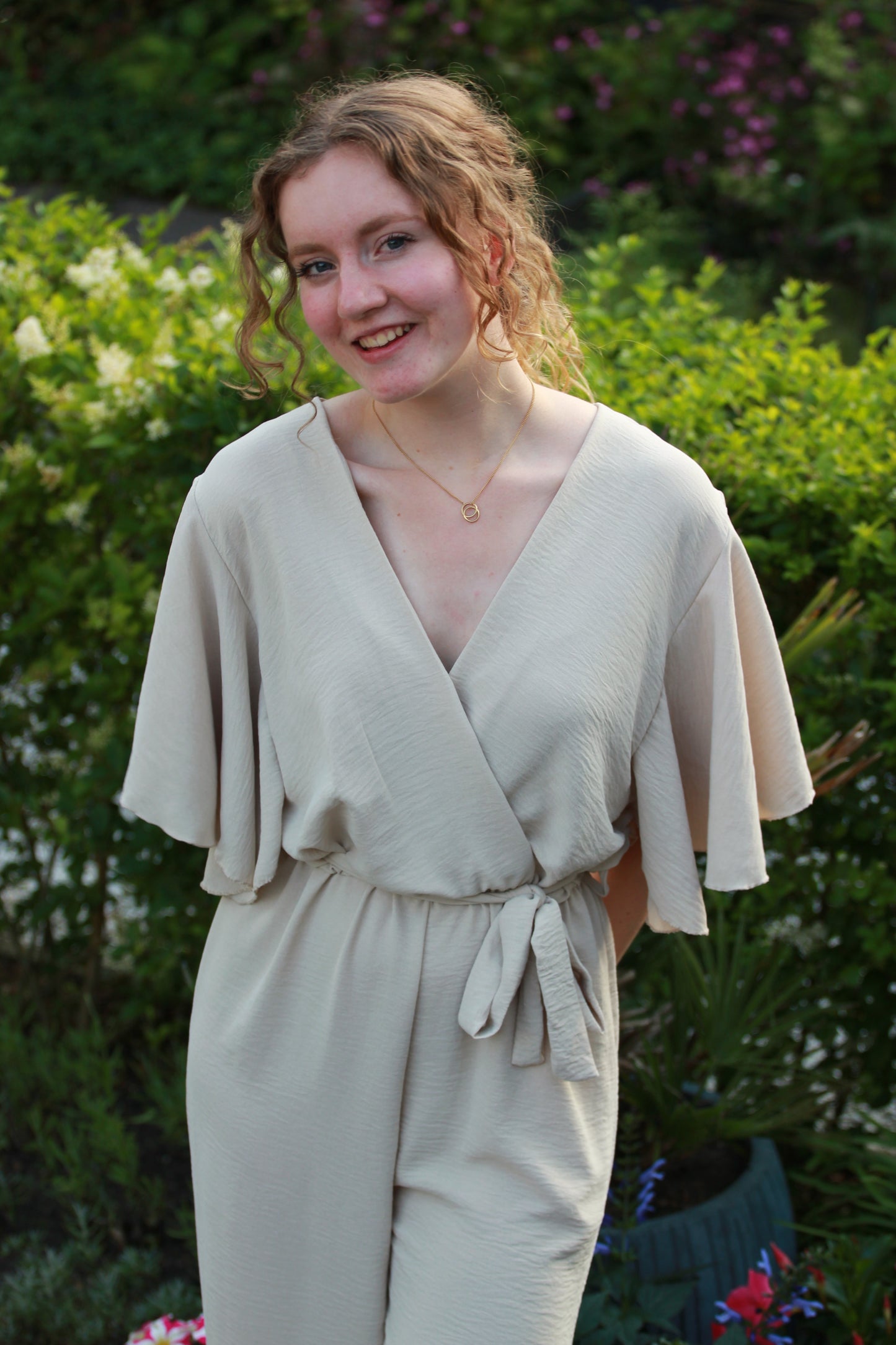 Lange jumpsuit Delphine | Beige - Iristra