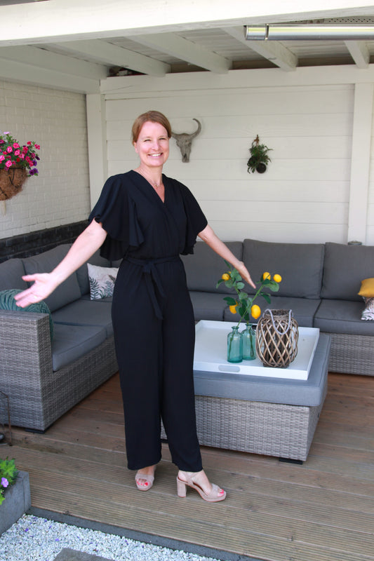 Lange jumpsuit Delphine | Zwart - Iristra