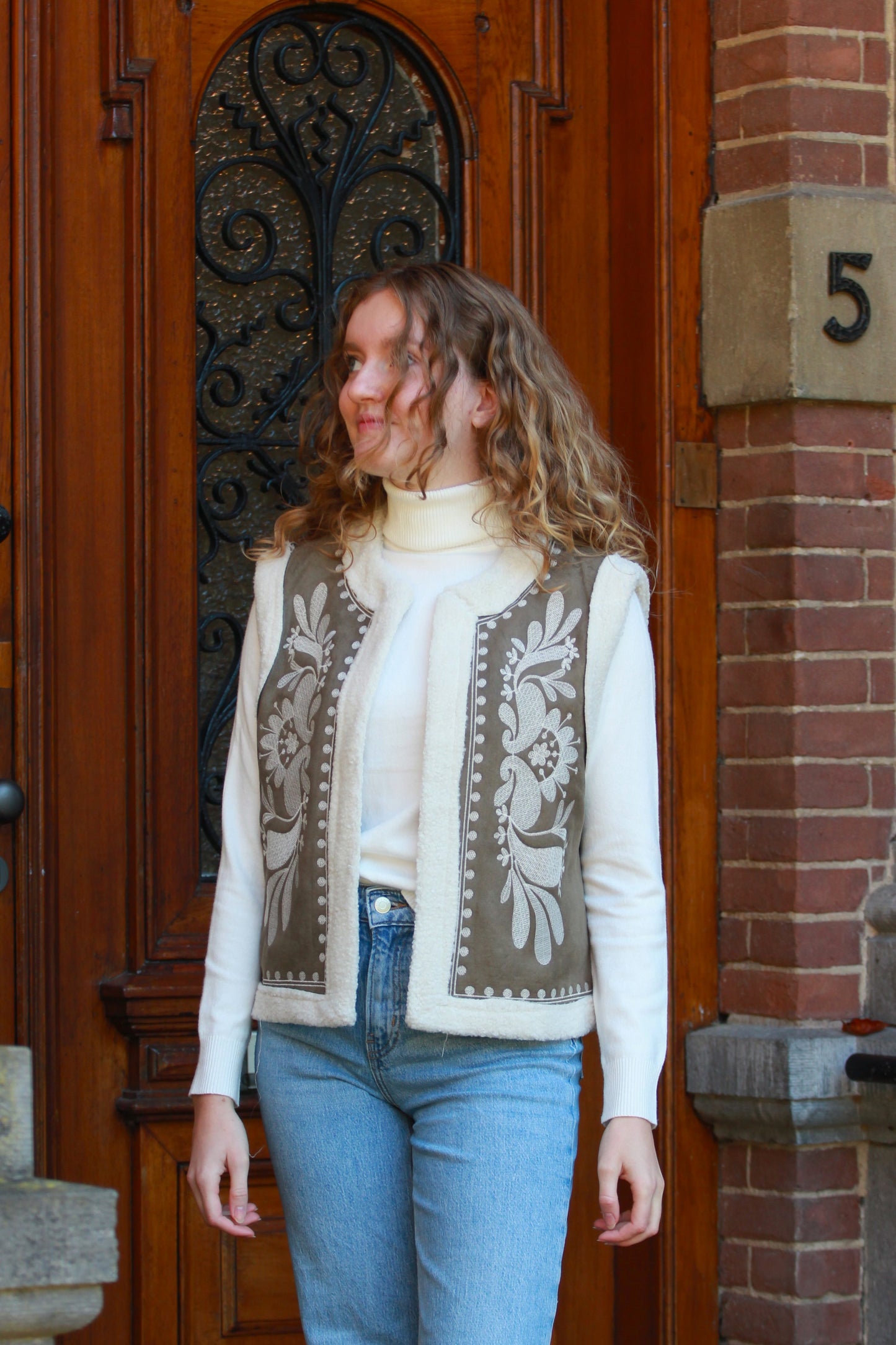 Coltrui en gilet setje | Groen-wit - Iristra