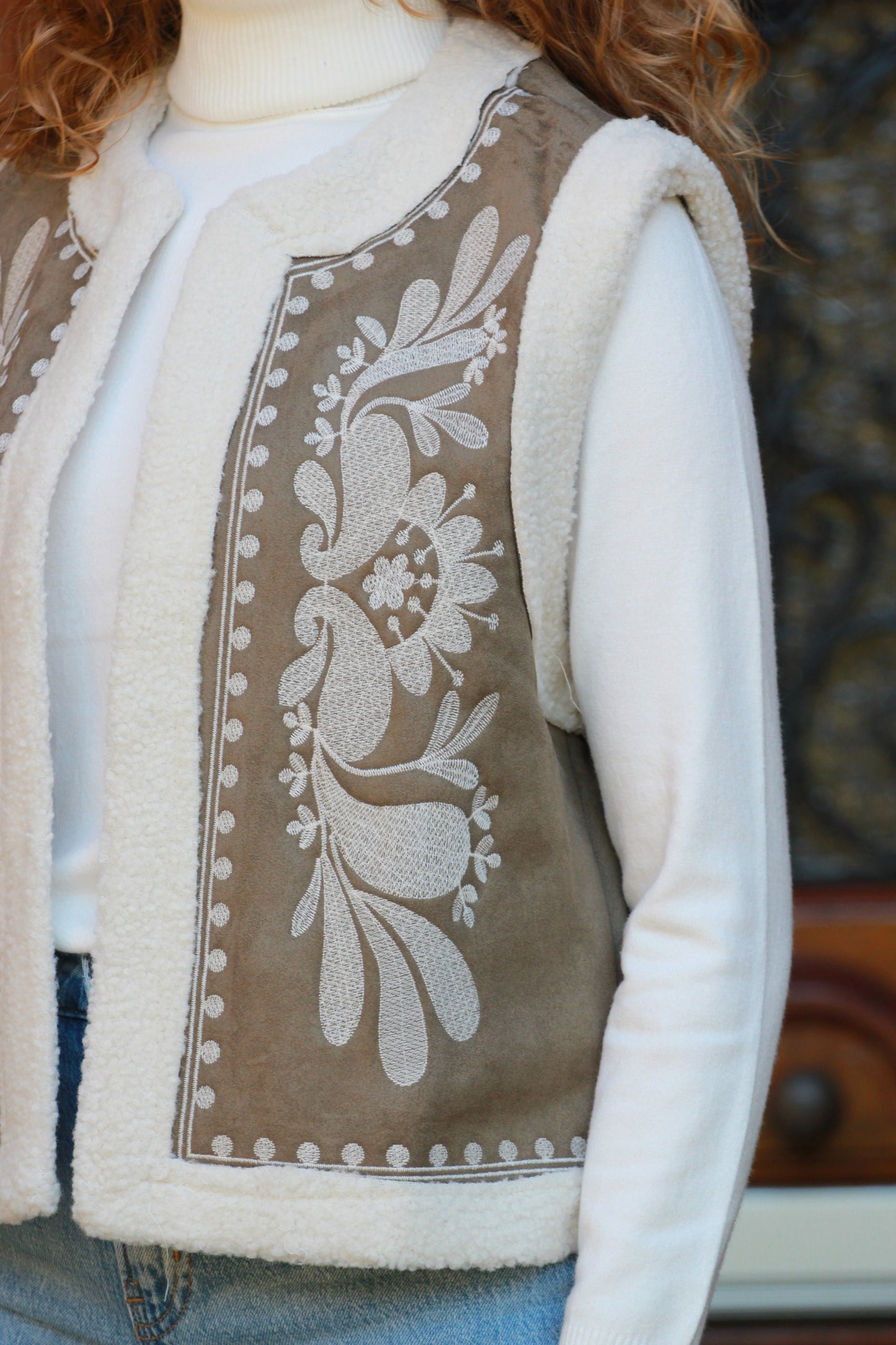 Coltrui en gilet setje | Groen-wit - Iristra