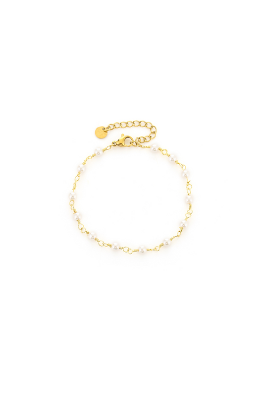 Chloë parel armband | goud