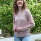 Kanten mesh top met lange mouwen en ronde hals Tess | Lichtroze - Iristra