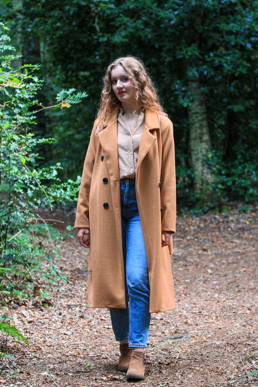 Trenchcoat met tailleriem Louise | camel - Iristra