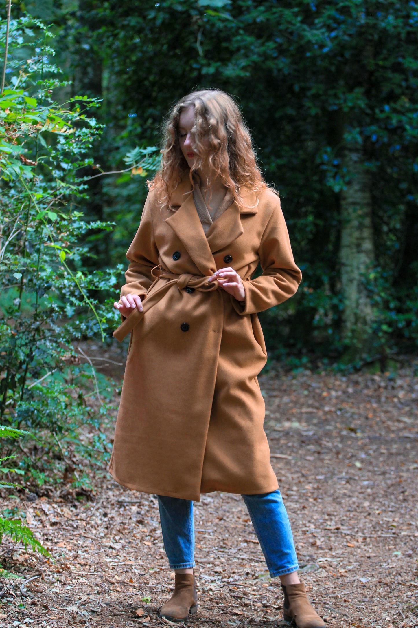 Trenchcoat met tailleriem Louise | camel